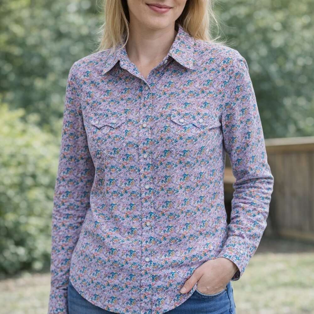 Wrangler Floral Button Down Shirt - Multicolor 100% Cotton